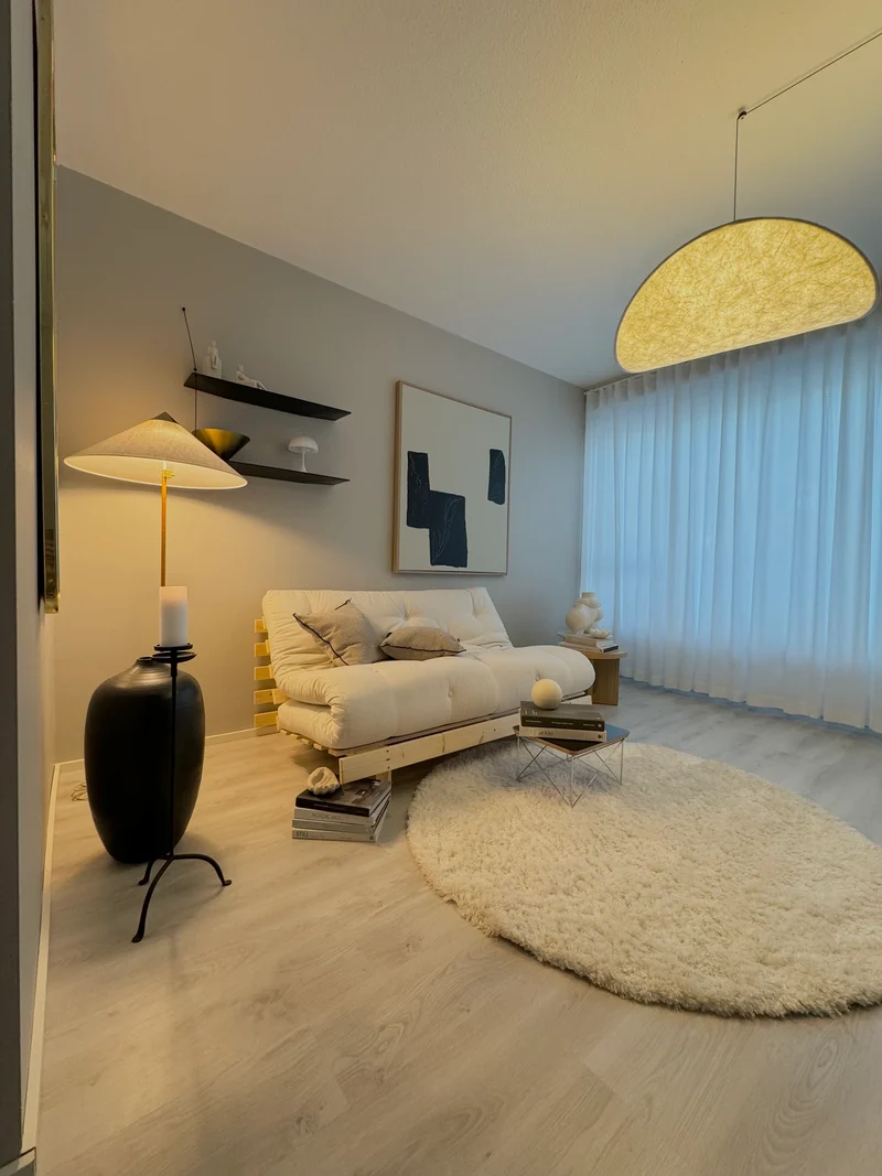 Canapé-lit beige clair pin massif Roots 160 - Karup Design