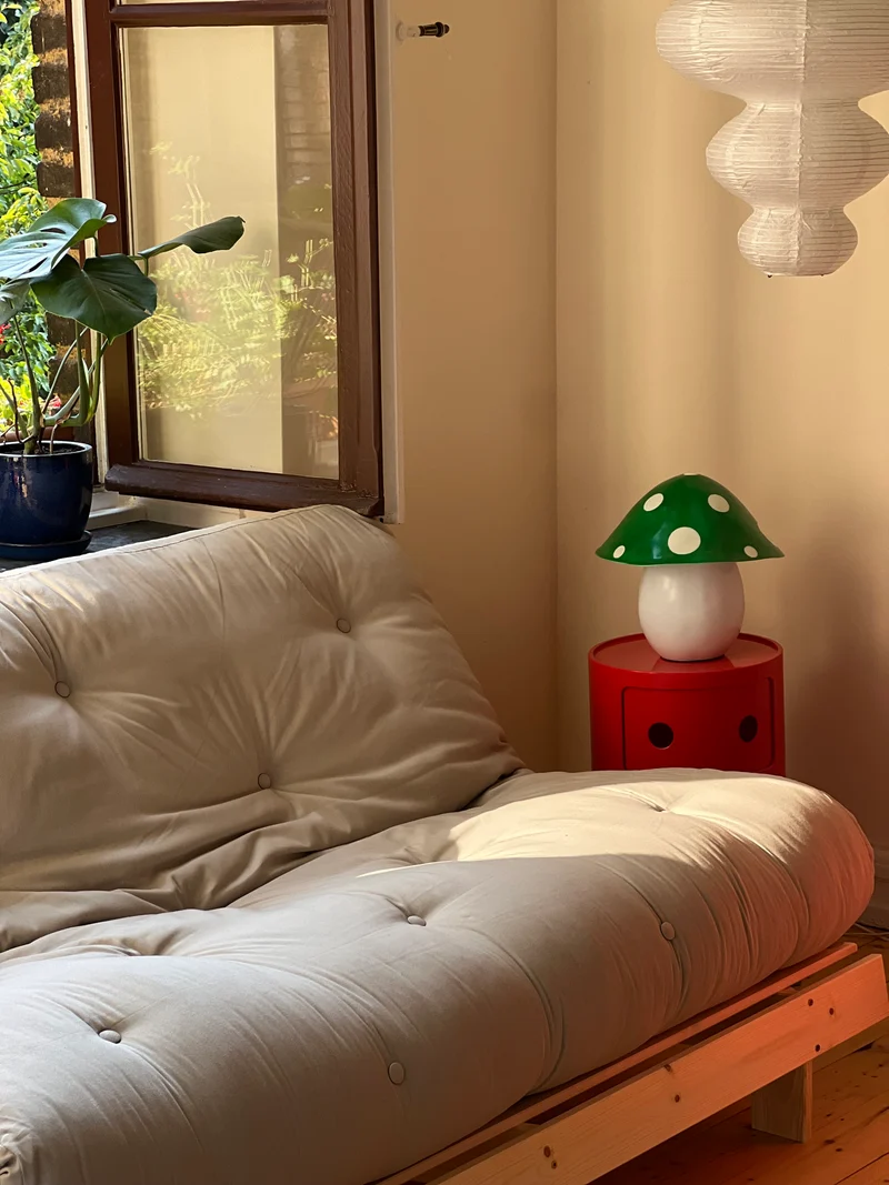 Canapé-lit beige clair pin massif Roots 160 - Karup Design