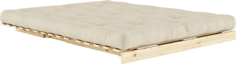 Canapé-lit beige clair pin massif Roots 160 - Karup Design