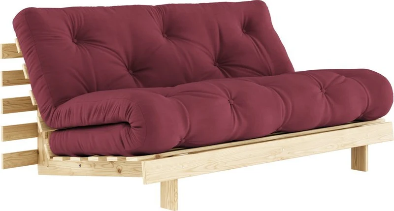 Canapé-lit bordeaux en pin massif Roots 160 - Karup Design