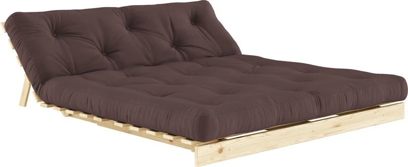Canapé-lit marron en pin massif Roots 160 - Karup Design