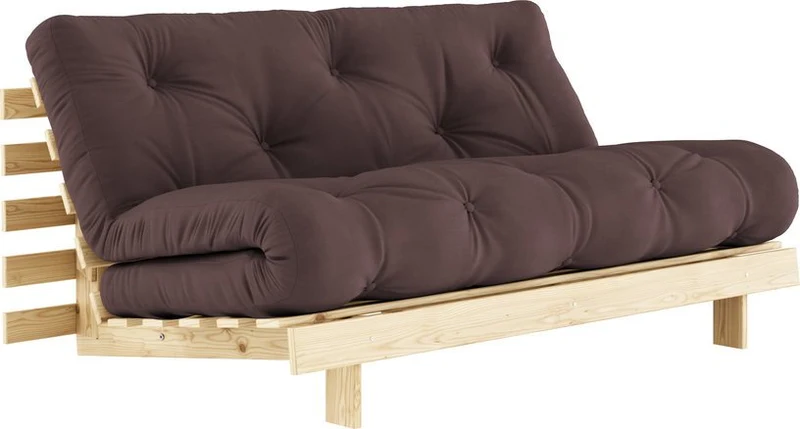 Canapé-lit marron en pin massif Roots 160 - Karup Design