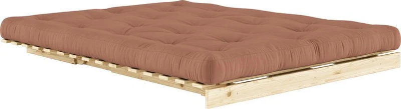 Canapé-lit marron clay en pin massif Roots 160 - Karup Design