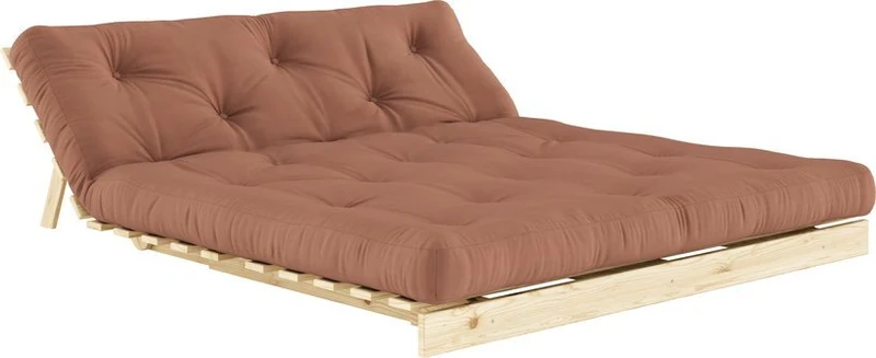 Canapé-lit marron clay en pin massif Roots 160 - Karup Design