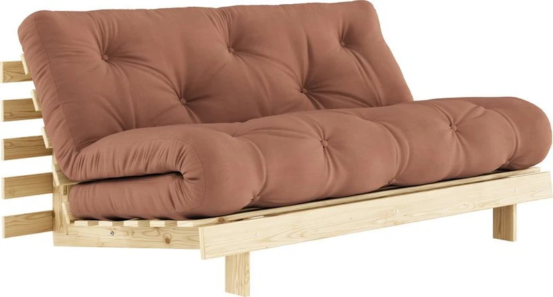 Canapé-lit marron clay en pin massif Roots 160 - Karup Design
