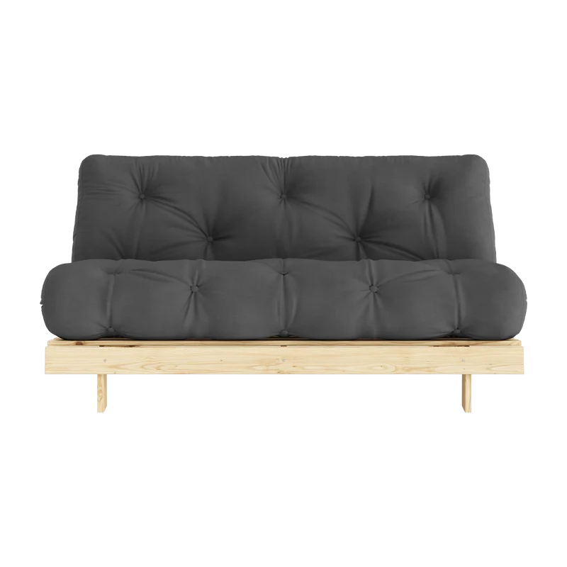 Canapé-lit gris foncé en pin massif Roots 160 - Karup Design