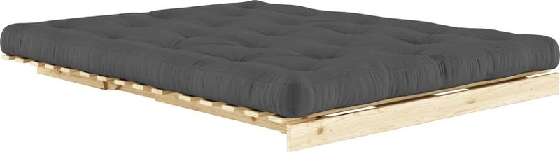 Canapé-lit gris foncé en pin massif Roots 160 - Karup Design