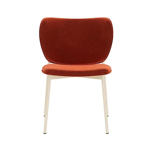 Chaise de salle à manger en acier beige et tissu rouge Eve - Fest Amsterdam