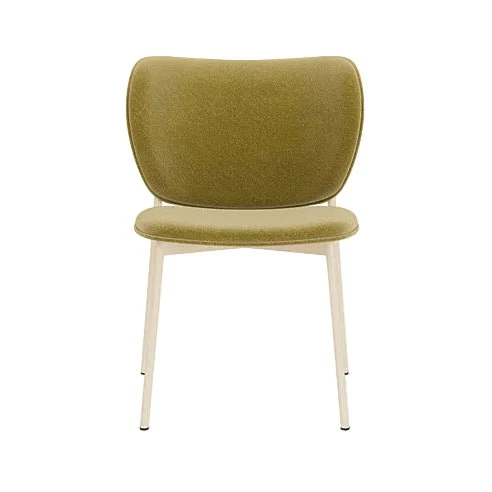 Chaise de salle à manger en acier beige et tissu vert pistache Eve - Fest Amsterdam