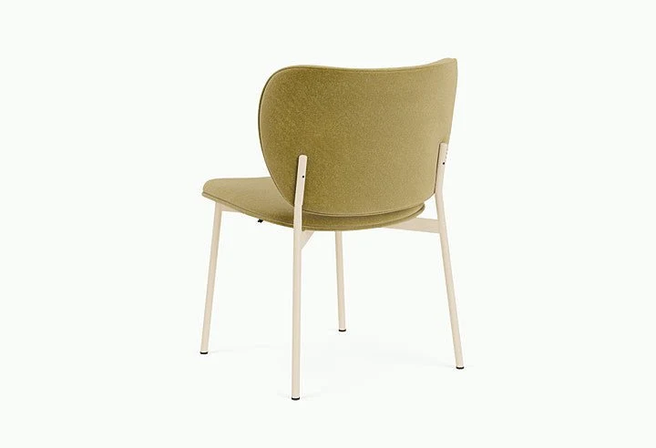 Chaise de salle à manger en acier beige et tissu vert pistache Eve - Fest Amsterdam