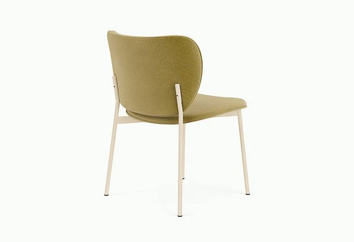 Chaise de salle à manger en acier beige et tissu vert pistache Eve - Fest Amsterdam