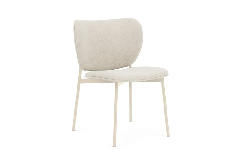 Chaise de salle à manger en acier beige et tissu beige naturel Eve - Fest Amsterdam