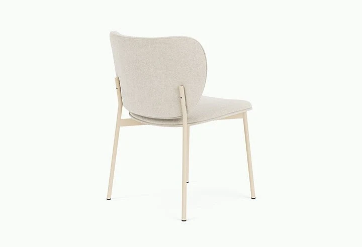 Chaise de salle à manger en acier beige et tissu beige naturel Eve - Fest Amsterdam