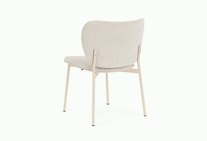 Chaise de salle à manger en acier beige et tissu beige naturel Eve - Fest Amsterdam