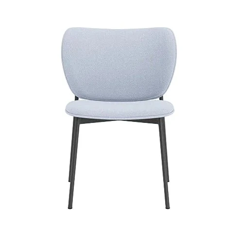 Chaise de salle à manger en acier noir et tissu bleu glacé Eve - Fest Amsterdam