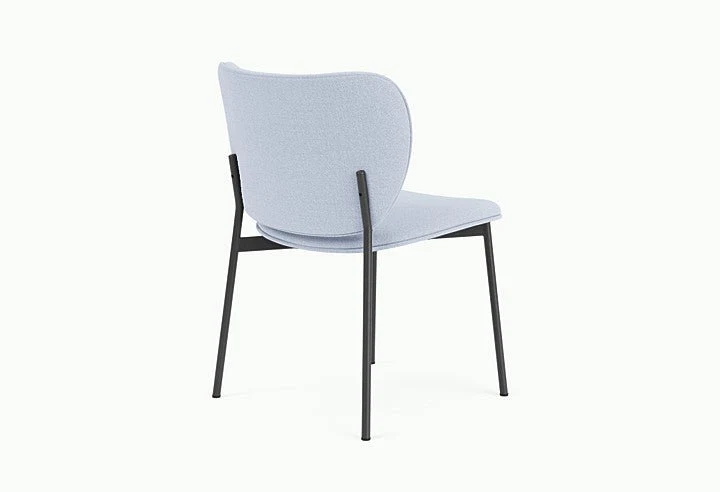 Chaise de salle à manger en acier noir et tissu bleu glacé Eve - Fest Amsterdam