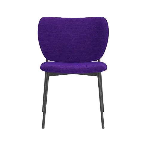 Chaise de salle à manger en acier noir et tissu violet Eve - Fest Amsterdam