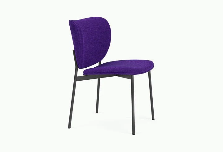 Chaise de salle à manger en acier noir et tissu violet Eve - Fest Amsterdam