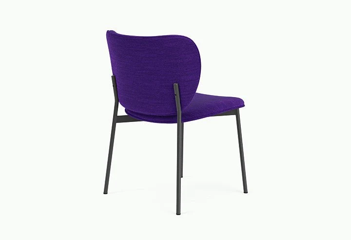 Chaise de salle à manger en acier noir et tissu violet Eve - Fest Amsterdam