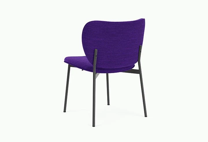 Chaise de salle à manger en acier noir et tissu violet Eve - Fest Amsterdam
