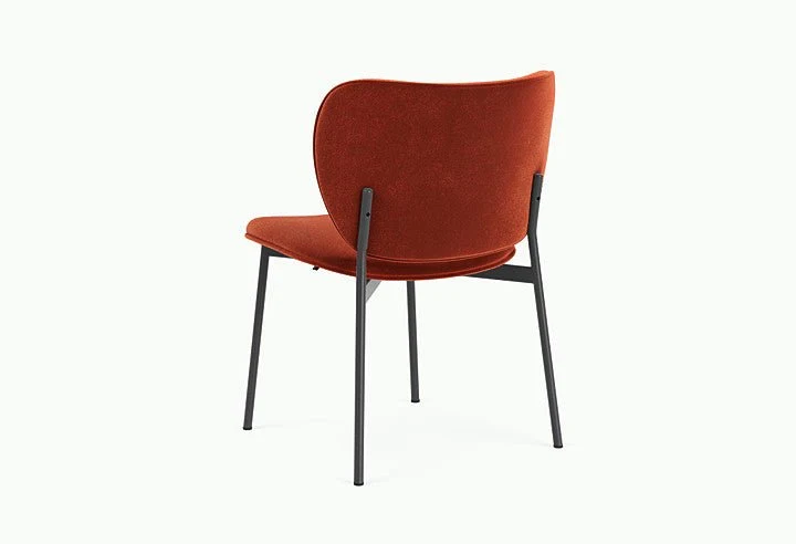 Chaise de salle à manger en acier noir et tissu rouge Eve - Fest Amsterdam