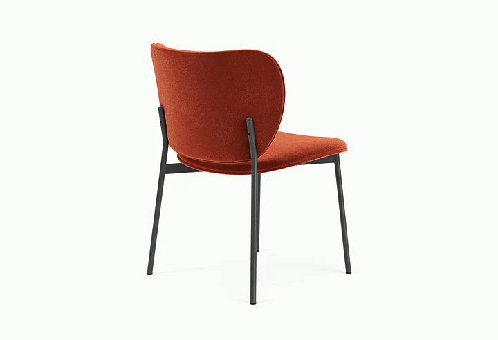 Chaise de salle à manger en acier noir et tissu rouge Eve - Fest Amsterdam