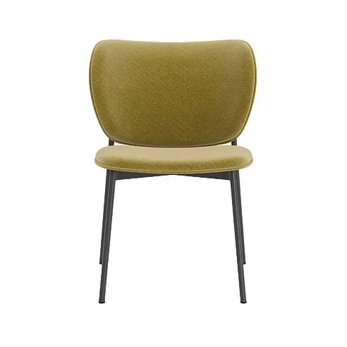 Chaise de salle à manger en acier noir et tissu vert pistache Eve - Fest Amsterdam
