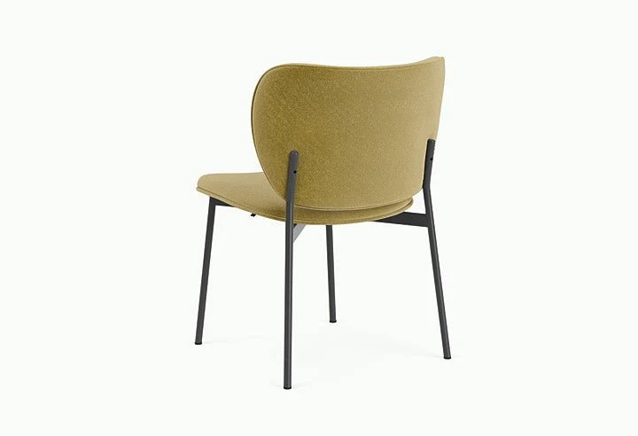 Chaise de salle à manger en acier noir et tissu vert pistache Eve - Fest Amsterdam