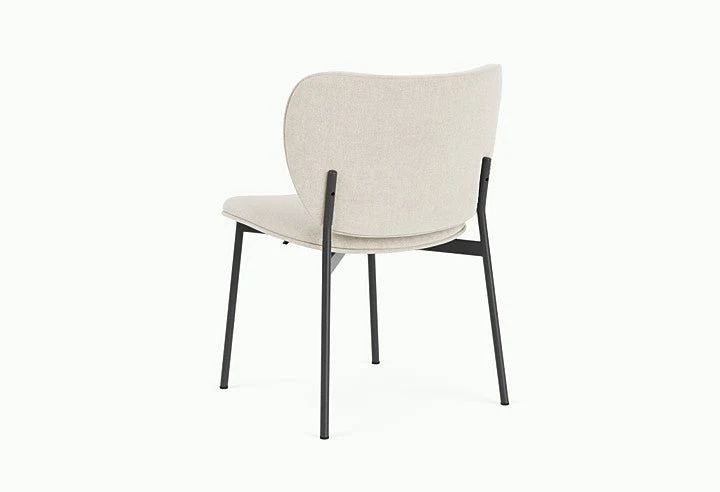 Chaise de salle à manger en acier noir et tissu beige naturel Eve - Fest Amsterdam