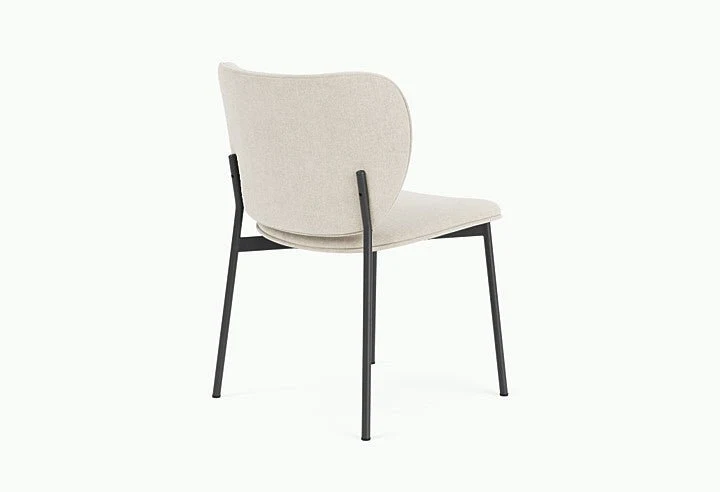 Chaise de salle à manger en acier noir et tissu beige naturel Eve - Fest Amsterdam