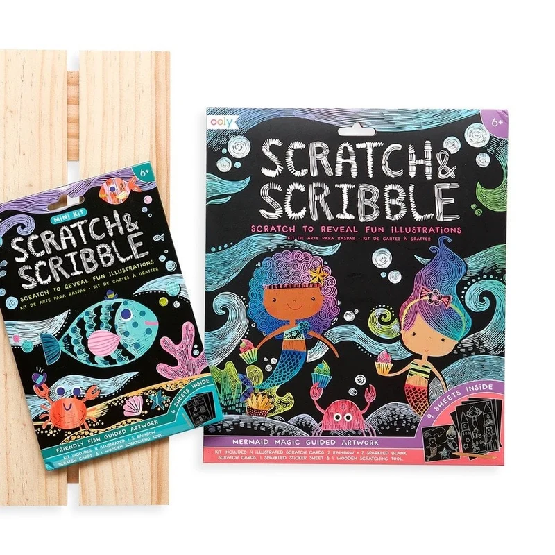 SCRATCH + SCRIBBLE ART KIT - FISH (6 YEARS+)