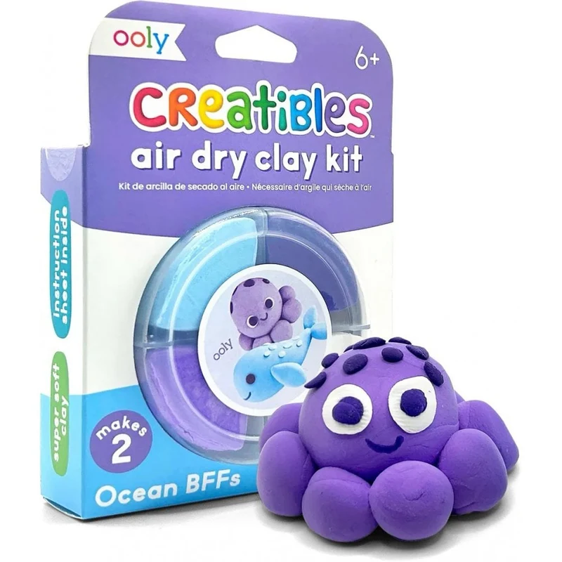CREATIBLES DIY AIR DRY CLAY KIT 4 PIECE SET - OCEAN (6 YEARS+)