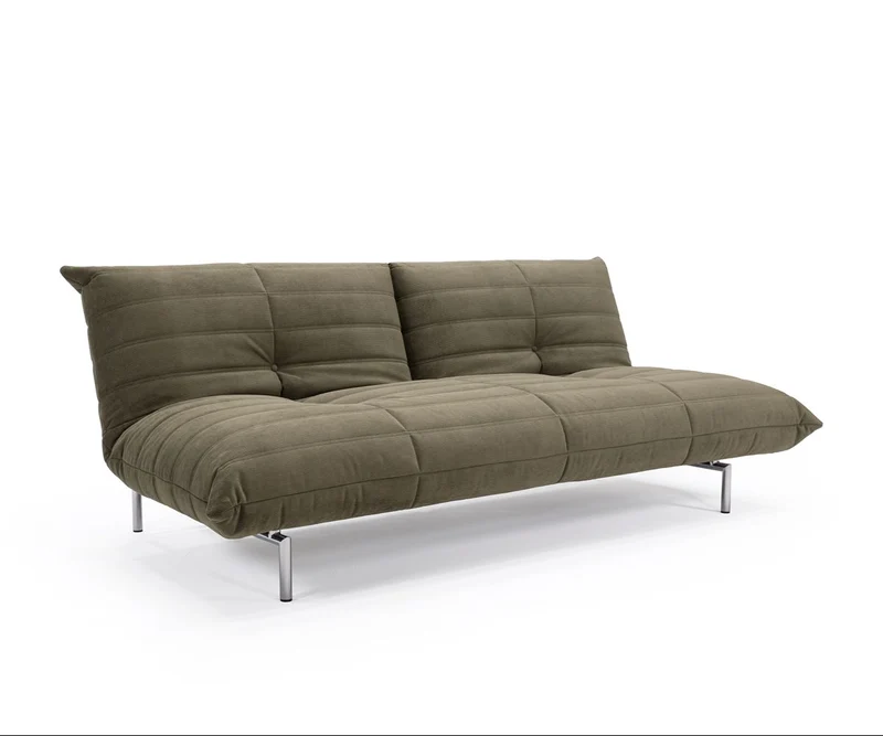 Canapé convertible en polyester recyclé kaki 211x96x81cm Mikunjo - Inovation Living