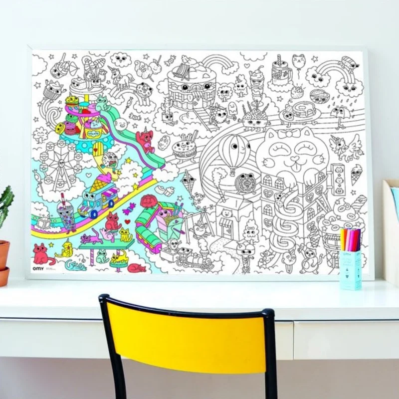 GIANT COLOURING POSTER - KAWAII