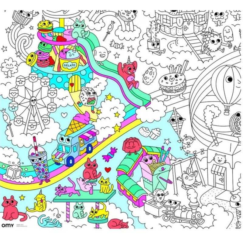 GIANT COLOURING POSTER - KAWAII
