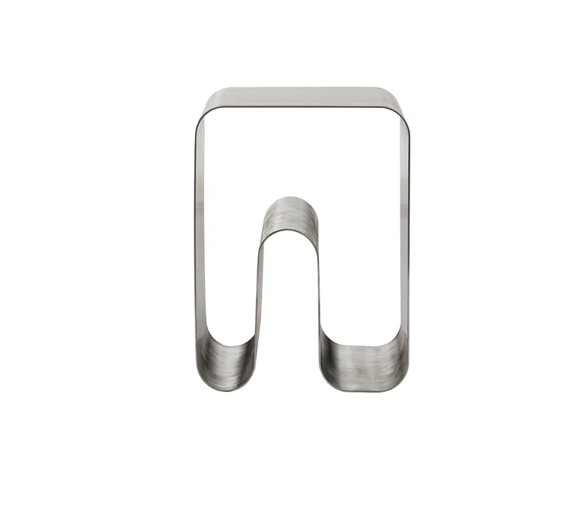 Tabouret et rangement magazine argenté plein 32 cm Curva - AYTM