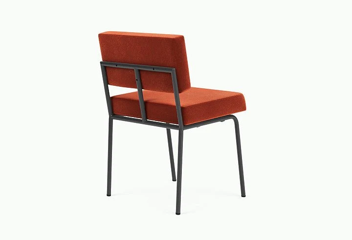Chaise de salle à manger en acier noir et tissu rouge Monday - Fest Amsterdam