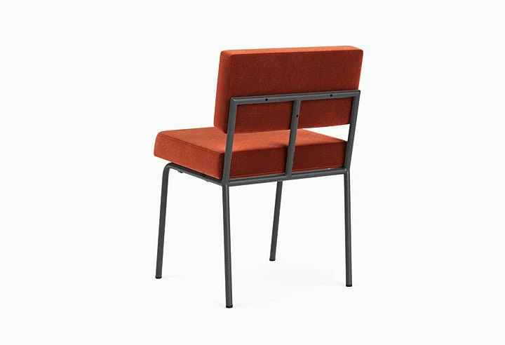 Chaise de salle à manger en acier noir et tissu rouge Monday - Fest Amsterdam