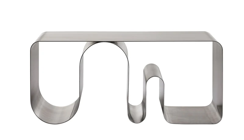 Banc en acier chrome plein 100x32x43,2cm Curva - AYTM