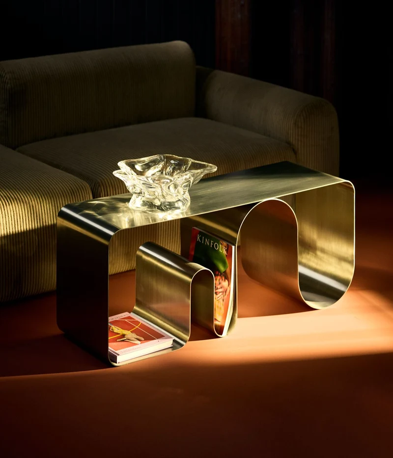 Banc en acier chrome plein 100x32x43,2cm Curva - AYTM