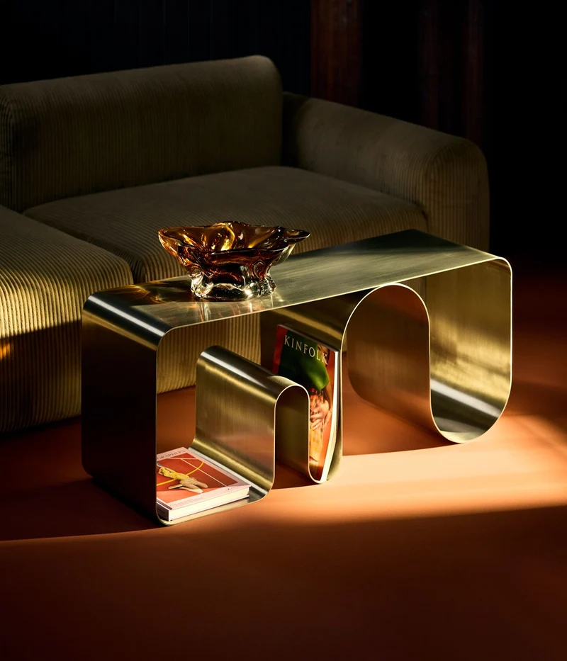 Banc en acier chrome plein 100x32x43,2cm Curva - AYTM