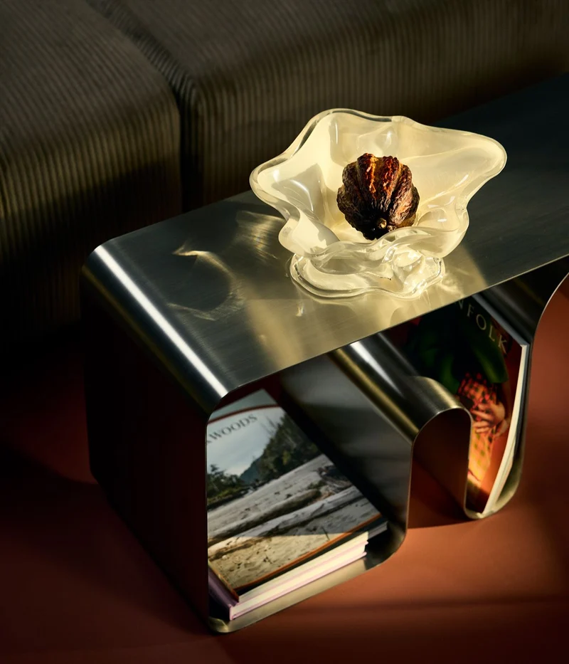 Banc en acier chrome plein 100x32x43,2cm Curva - AYTM