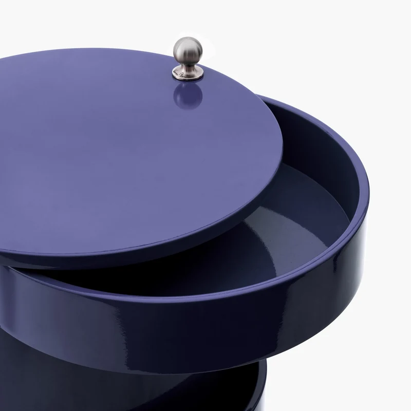 Table d'appoint sur roues en bois moulé deep blue Barboy - Verpan