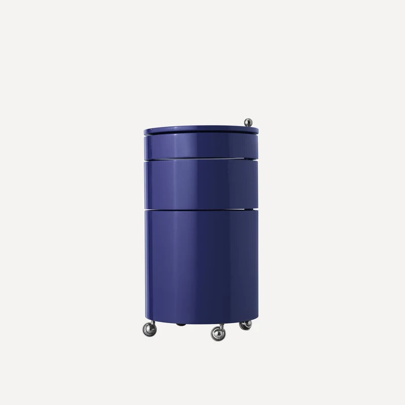 Table d'appoint sur roues en bois moulé deep blue Barboy - Verpan