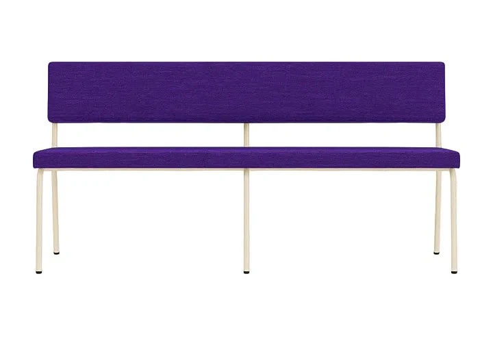 Banc avec dossier 2 places en acier beige et tissu violet Monday - Fest Amsterdam