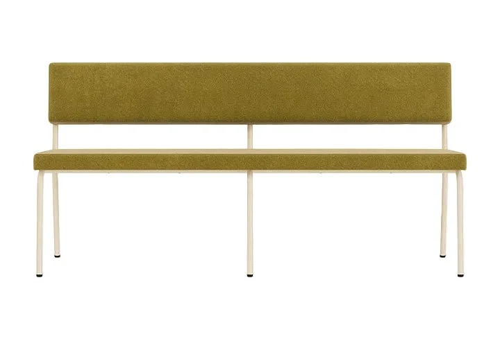 Banc avec dossier 2 places en acier beige et tissu vert pistache Monday - Fest Amsterdam