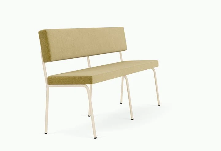 Banc avec dossier 2 places en acier beige et tissu vert pistache Monday - Fest Amsterdam