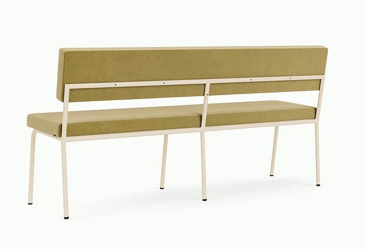 Banc avec dossier 2 places en acier beige et tissu vert pistache Monday - Fest Amsterdam