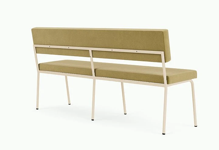 Banc avec dossier 2 places en acier beige et tissu vert pistache Monday - Fest Amsterdam