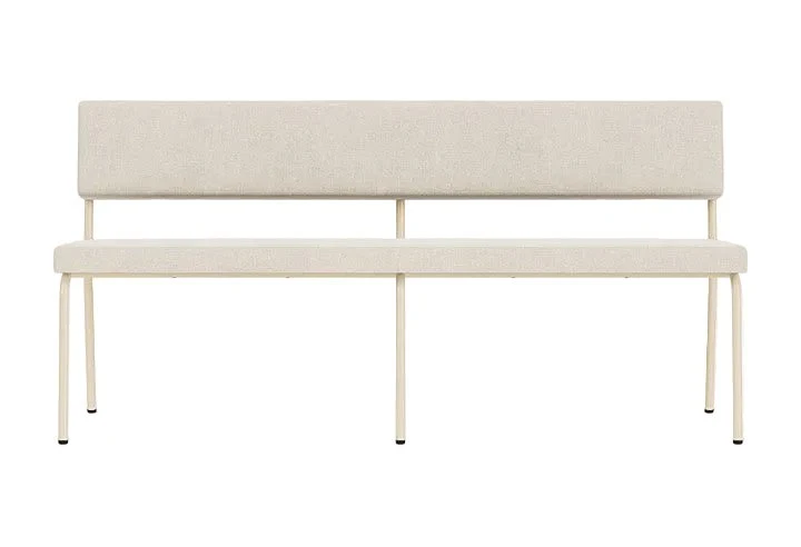 Banc avec dossier 2 places en acier beige et tissu beige naturel Monday - Fest Amsterdam